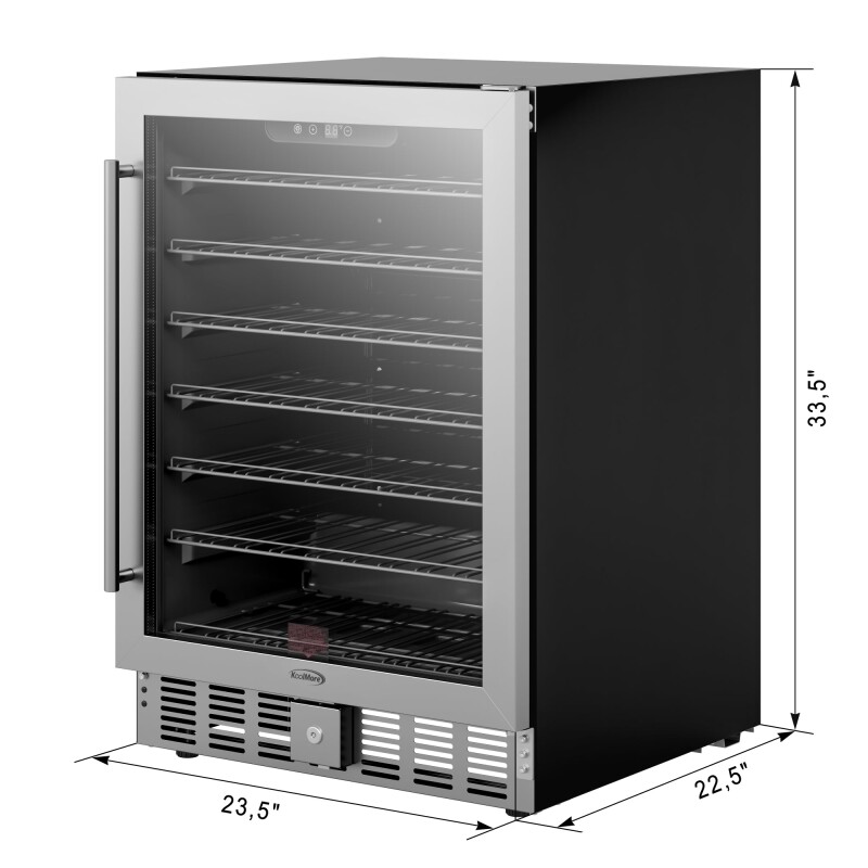 23.4 in. Stainless Steel, Glass-Door Built-In Refrigerator and Beverage Cooler, 5 Cu. ft KMBIR5CGD, product image 5 of 13