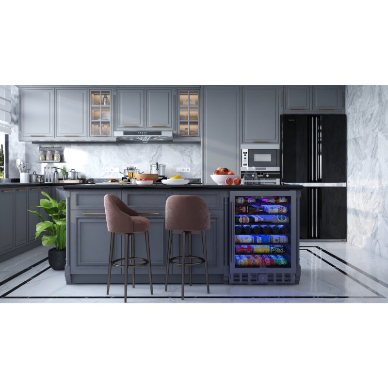 23.4 in. Stainless Steel, Glass-Door Built-In Refrigerator and Beverage Cooler, 5 Cu. ft KMBIR5CGD, product image 11 of 13