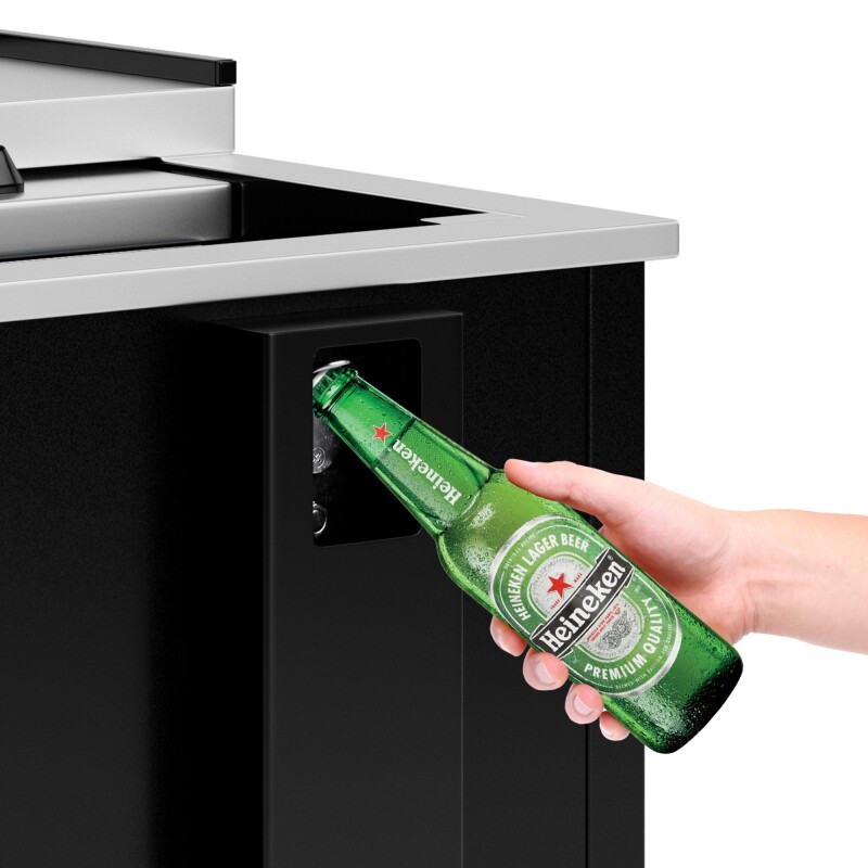 25 in. Commercial Bottle Cooler in Black with Built-In Opener, ETL Listed, 5 cu. ft KMBOC25BK, product image 4 of 13
