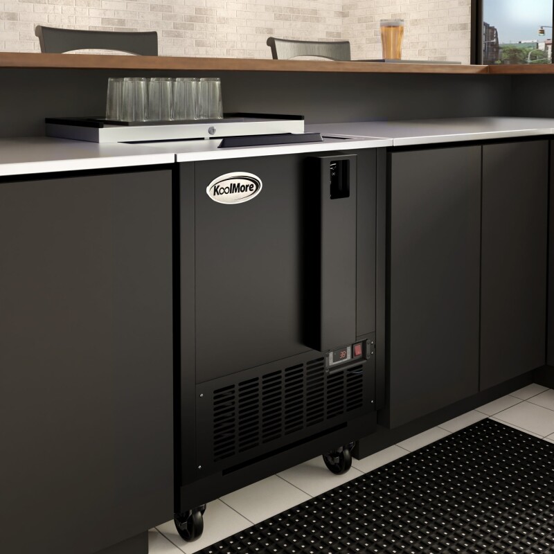 25 in. Commercial Bottle Cooler in Black with Built-In Opener, ETL Listed, 5 cu. ft KMBOC25BK, product image 6 of 13
