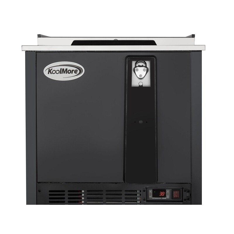 25 in. Commercial Bottle Cooler in Black with Built-In Opener, ETL Listed, 5 cu. ft KMBOC25BK, product image 11 of 13
