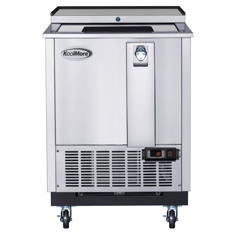 25 in. Commercial Bottle Cooler in Stainless-Steel with Built-In Opener, ETL Listed, 5 cu. ft KMBOC25SS