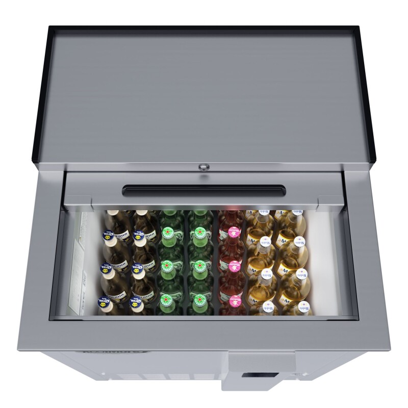 25 in. Commercial Bottle Cooler in Stainless-Steel with Built-In Opener, ETL Listed, 5 cu. ft KMBOC25SS, product image 2 of 13