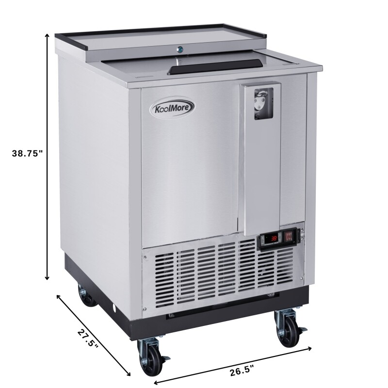 25 in. Commercial Bottle Cooler in Stainless-Steel with Built-In Opener, ETL Listed, 5 cu. ft KMBOC25SS, product image 3 of 13