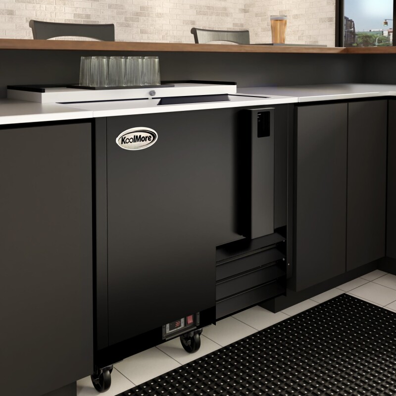 36 in. Commercial Bottle Cooler in Black with Built-In Opener, ETL Listed, 9 cu. ft KMBOC36BK, product image 6 of 13
