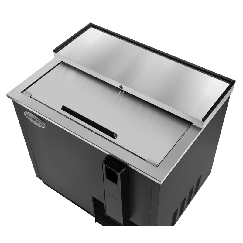 36 in. Commercial Bottle Cooler in Black with Built-In Opener, ETL Listed, 9 cu. ft KMBOC36BK, product image 8 of 13