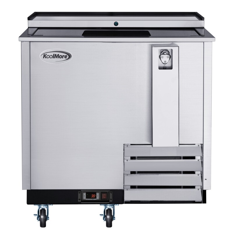 36 in. Commercial Bottle Cooler in Stainless-Steel with Built-In Opener, ETL Listed, 9 cu. ft KMBOC36SS