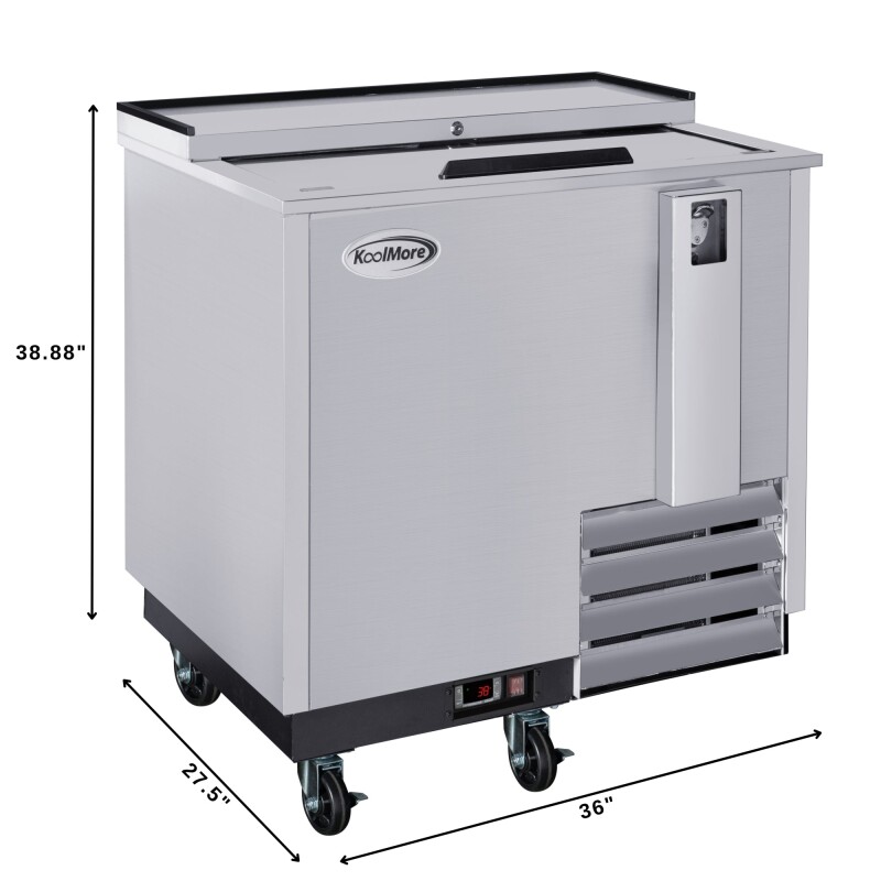 36 in. Commercial Bottle Cooler in Stainless-Steel with Built-In Opener, ETL Listed, 9 cu. ft KMBOC36SS, product image 3 of 13