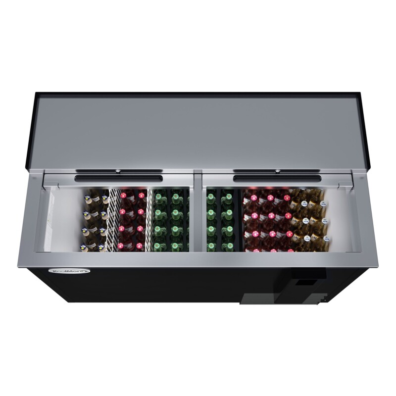 50 in. Commercial Bottle Cooler in Black with Built-In Opener, ETL Listed, 14 cu. ft KMBOC50BK, product image 2 of 12