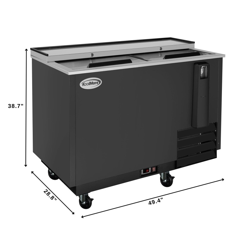 50 in. Commercial Bottle Cooler in Black with Built-In Opener, ETL Listed, 14 cu. ft KMBOC50BK, product image 3 of 12