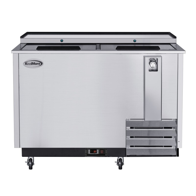 50 in. Commercial Bottle Cooler in Stainless-Steel with Built-In Opener, ETL Listed, 14 cu. ft KMBOC50SS