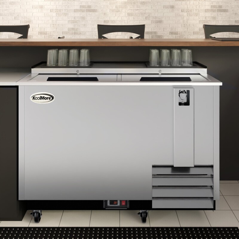 50 in. Commercial Bottle Cooler in Stainless-Steel with Built-In Opener, ETL Listed, 14 cu. ft KMBOC50SS, product image 4 of 12