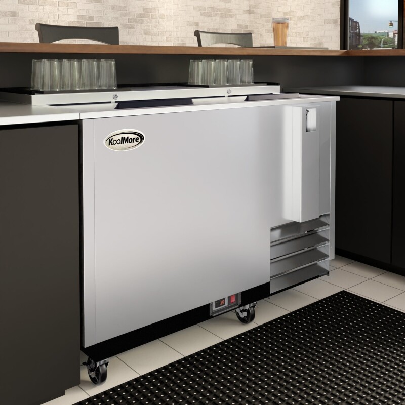 50 in. Commercial Bottle Cooler in Stainless-Steel with Built-In Opener, ETL Listed, 14 cu. ft KMBOC50SS, product image 5 of 12