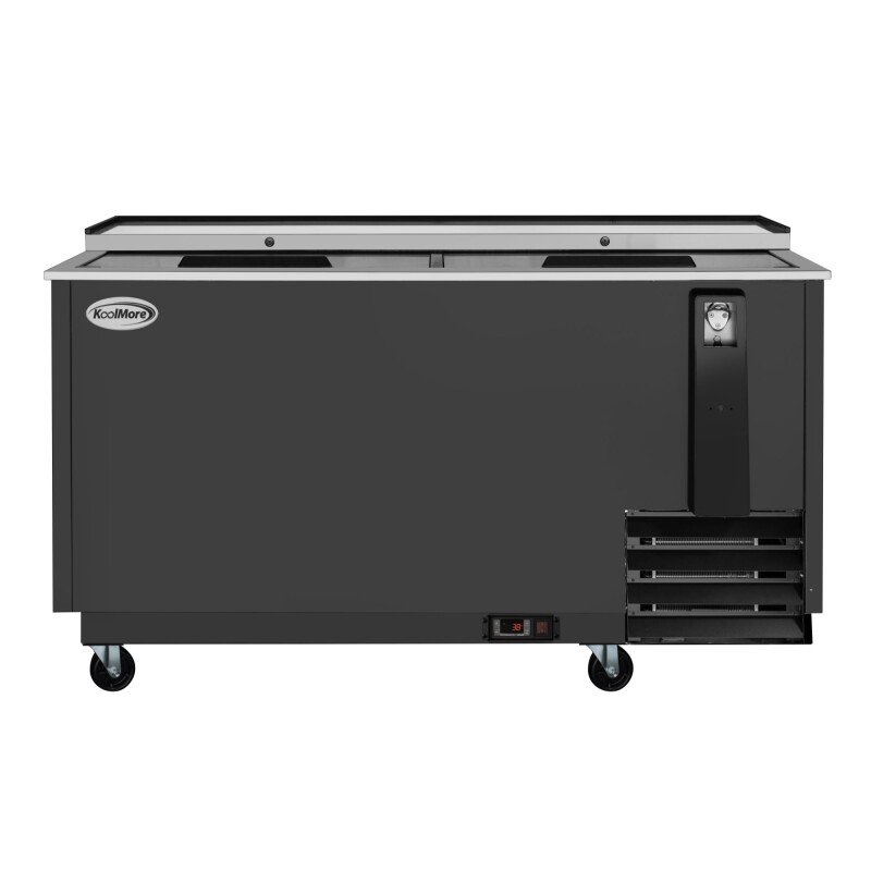 65 in. Commercial Bottle Cooler in Black with Built-In Opener, ETL Listed, 19 cu. ft KMBOC65BK