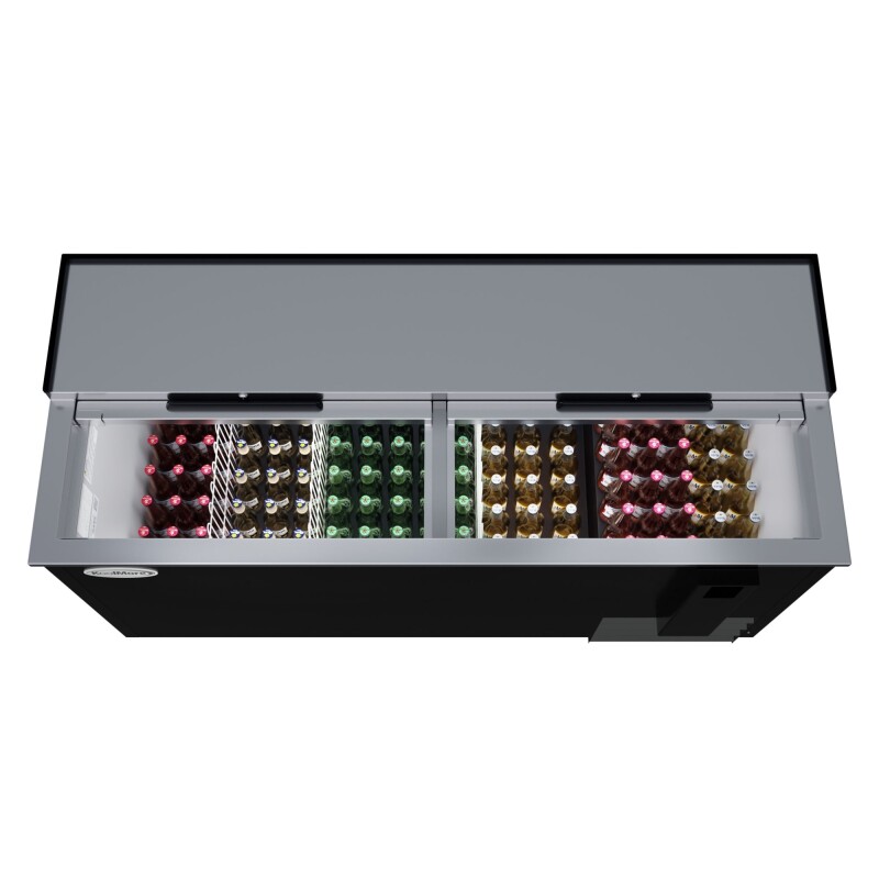65 in. Commercial Bottle Cooler in Black with Built-In Opener, ETL Listed, 19 cu. ft KMBOC65BK, product image 2 of 12