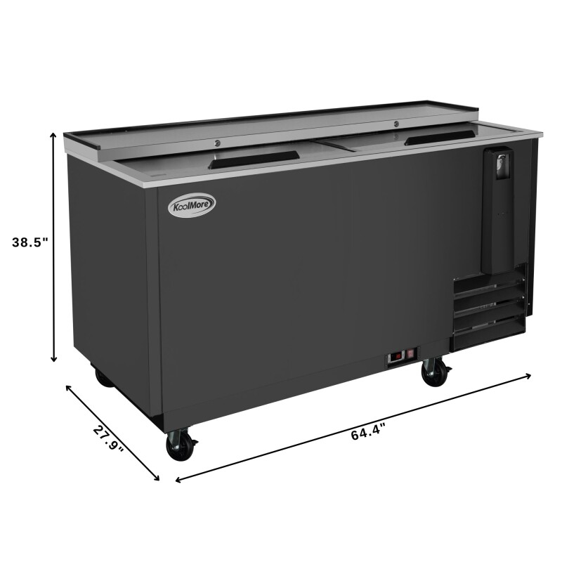 65 in. Commercial Bottle Cooler in Black with Built-In Opener, ETL Listed, 19 cu. ft KMBOC65BK, product image 3 of 12