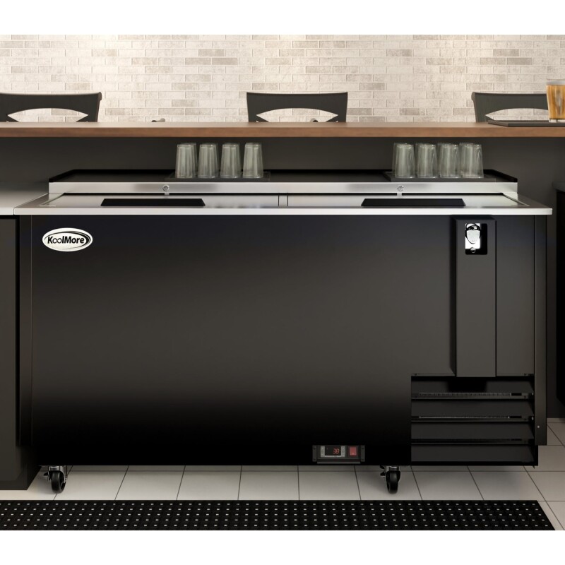 65 in. Commercial Bottle Cooler in Black with Built-In Opener, ETL Listed, 19 cu. ft KMBOC65BK, product image 4 of 12