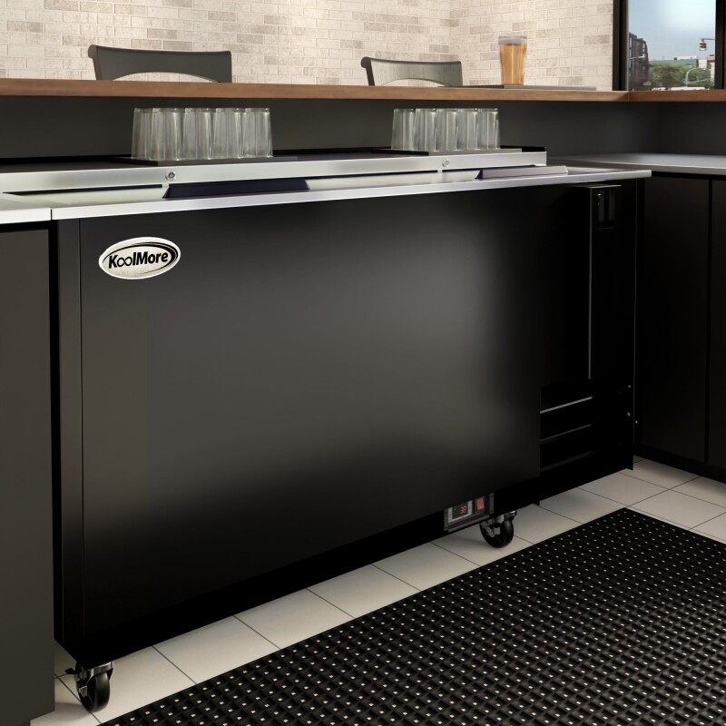 65 in. Commercial Bottle Cooler in Black with Built-In Opener, ETL Listed, 19 cu. ft KMBOC65BK, product image 5 of 12