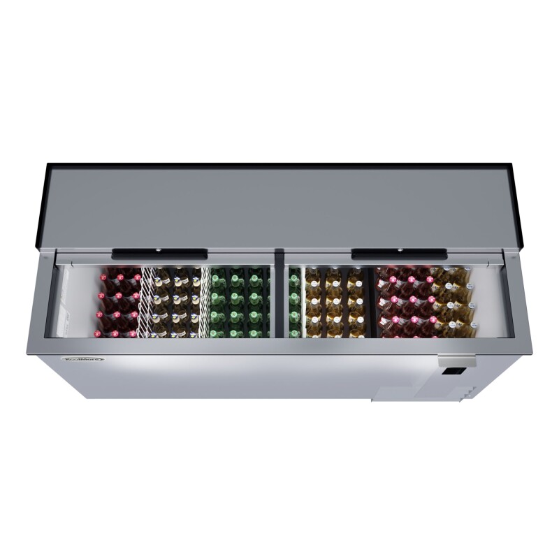 65 in. Commercial Bottle Cooler in Stainless-Steel with Built-In Opener, ETL Listed, 19 cu. ft KMBOC65SS, product image 2 of 12
