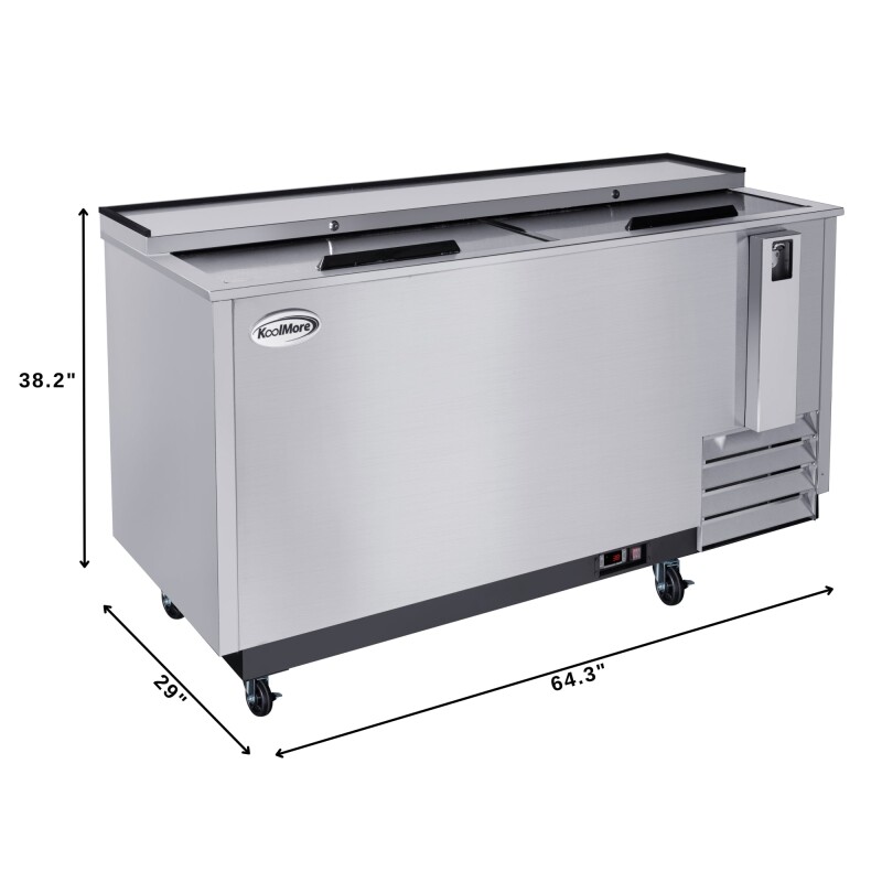 65 in. Commercial Bottle Cooler in Stainless-Steel with Built-In Opener, ETL Listed, 19 cu. ft KMBOC65SS, product image 3 of 12