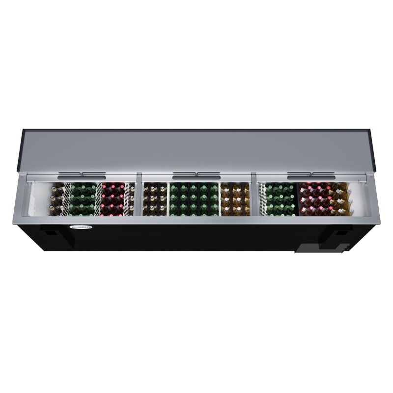 95 in. Commercial Bottle Cooler in Black with Built-In Opener, ETL Listed, 30 cu. ft KMBOC95BK, product image 2 of 12