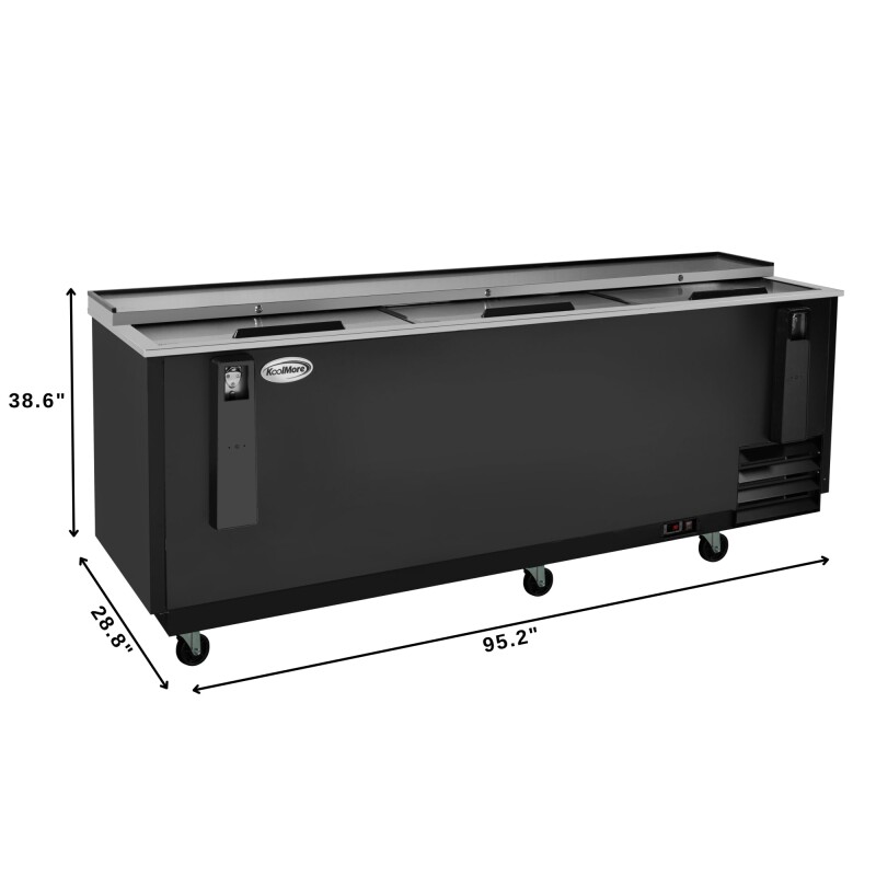 95 in. Commercial Bottle Cooler in Black with Built-In Opener, ETL Listed, 30 cu. ft KMBOC95BK, product image 3 of 12