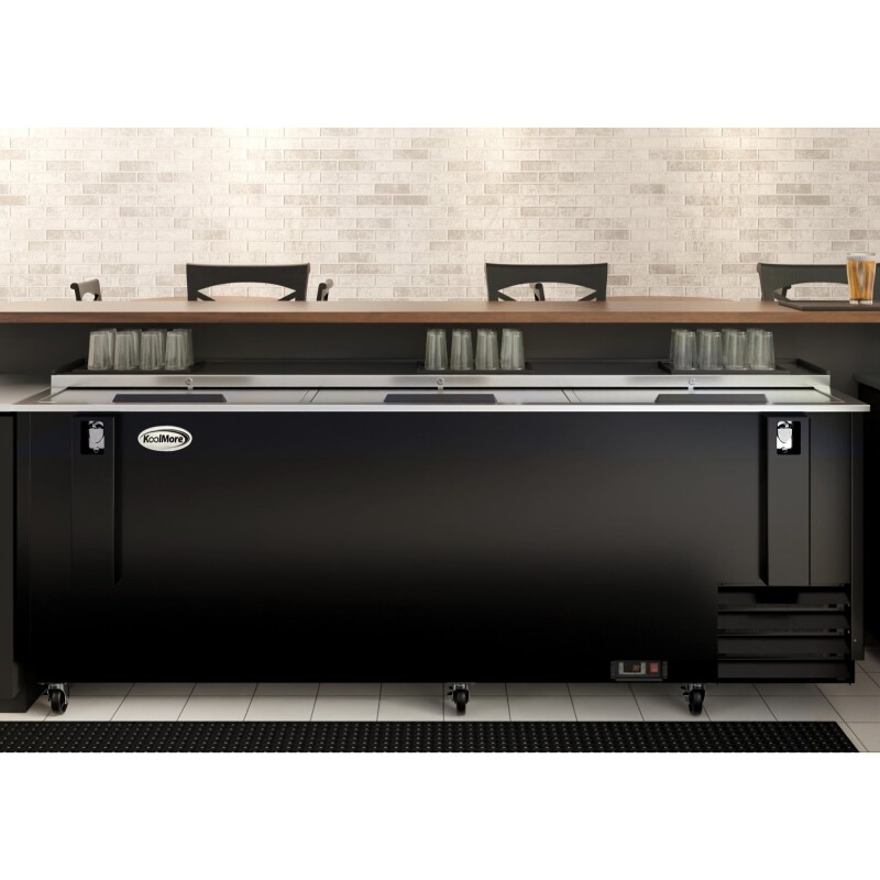 95 in. Commercial Bottle Cooler in Black with Built-In Opener, ETL Listed, 30 cu. ft KMBOC95BK, product image 4 of 12