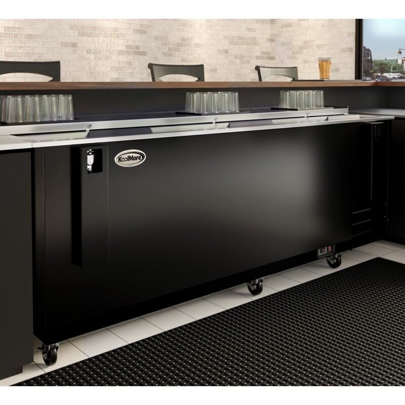 95 in. Commercial Bottle Cooler in Black with Built-In Opener, ETL Listed, 30 cu. ft KMBOC95BK, product image 5 of 12