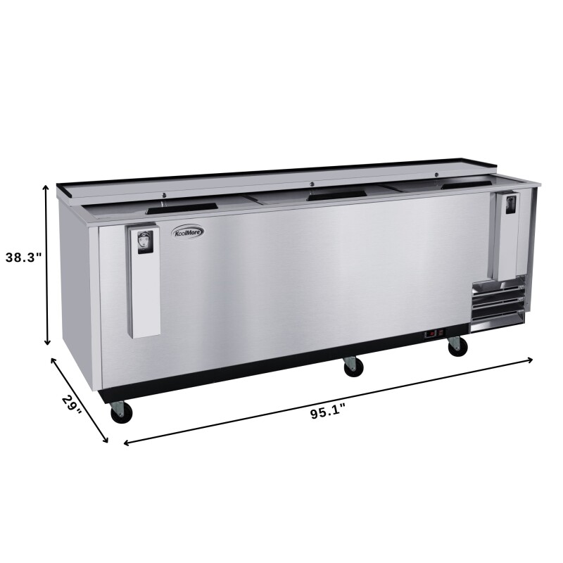 95 in. Commercial Bottle Cooler in Stainless-Steel with Built-In Opener, ETL Listed, 30 cu. ft KMBOC95SS, product image 3 of 12
