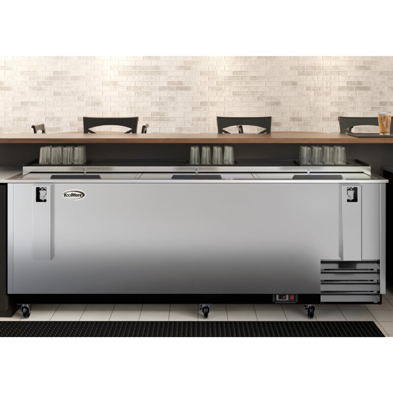 95 in. Commercial Bottle Cooler in Stainless-Steel with Built-In Opener, ETL Listed, 30 cu. ft KMBOC95SS, product image 4 of 12