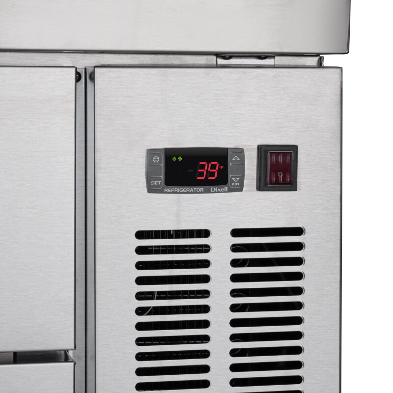 36 in. Commercial Chef Base Refrigerator Storage Cabinet for Cold Foods, Fresh Ingredients, and Condiments, Refrigerated Pull-Out Drawers, Rolling Caster Wheels, ETL Listed KMBR362D, product image 7 of 10