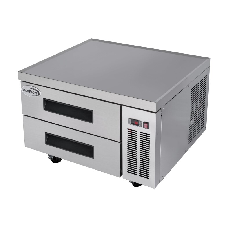 36 in. Commercial Chef Base Refrigerator Storage Cabinet for Cold Foods, Fresh Ingredients, and Condiments, Refrigerated Pull-Out Drawers, Rolling Caster Wheels, ETL Listed KMBR362D, product image 8 of 10