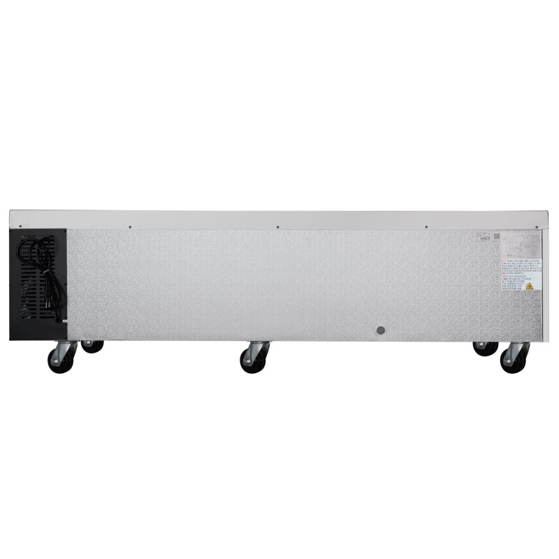 84 in. Commercial Chef Base Refrigerator Storage Cabinet for Cold Foods, Fresh Ingredients, and Condiments, Refrigerated Pull-Out Drawers, Rolling Caster Wheels, ETL Listed KMBR844D, product image 11 of 11