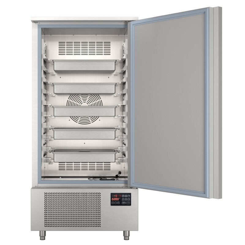 31 in. 10-Pan Commercial Reach-In Blast Chiller 88 lbs Rapid Chill / 77 lbs. Rapid Freeze with ETL for Safety and Sanitation in Stainless-Steel KMCBLC10