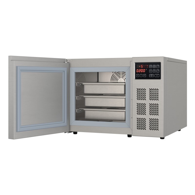 25 in. 3-Pan Commercial Countertop Blast Chiller 15 lbs Rapid Chill / 8.8 lbs Rapid Freeze with ETL for Safety and Sanitation in Stainless-Steel KMCBLC3