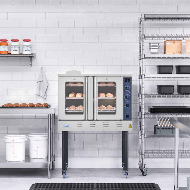38 in. Full Size Single Deck Commercial LP Convection Oven 54,000 BTU With Casters KMCCO54LPC, product image 4 of 9