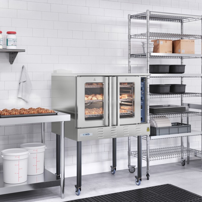 38 in. Full Size Single Deck Commercial Natural Gas Convection Oven 54,000 BTU With Casters KMCCO54NGC, product image 5 of 9