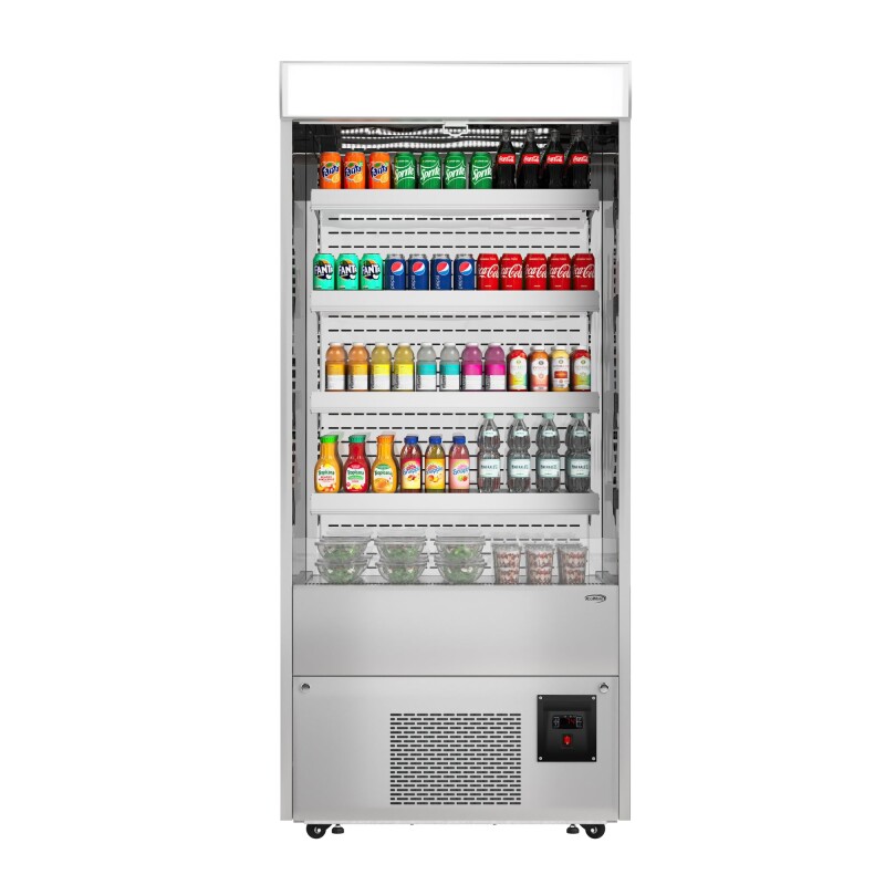 35.3 in. Open-Air Merchandiser Grab and Go Refrigerator, 18 cu. ft. in Stainless Steel KMCDA18CSS