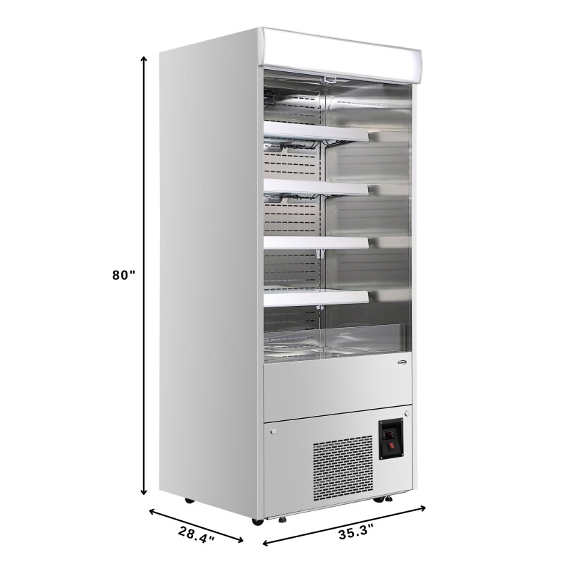 35.3 in. Open-Air Merchandiser Grab and Go Refrigerator, 18 cu. ft. in Stainless Steel KMCDA18CSS, product image 4 of 12
