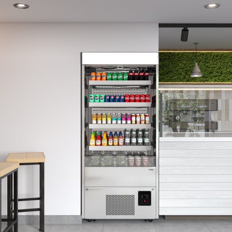 35.3 in. Open-Air Merchandiser Grab and Go Refrigerator, 18 cu. ft. in Stainless Steel KMCDA18CSS, product image 5 of 12