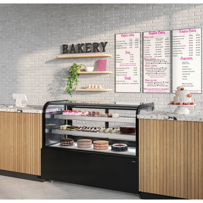 60 in. Refrigerated Bakery Display Case in Black, 17.6 cu. ft KMCDHF17CBK, product image 9 of 12