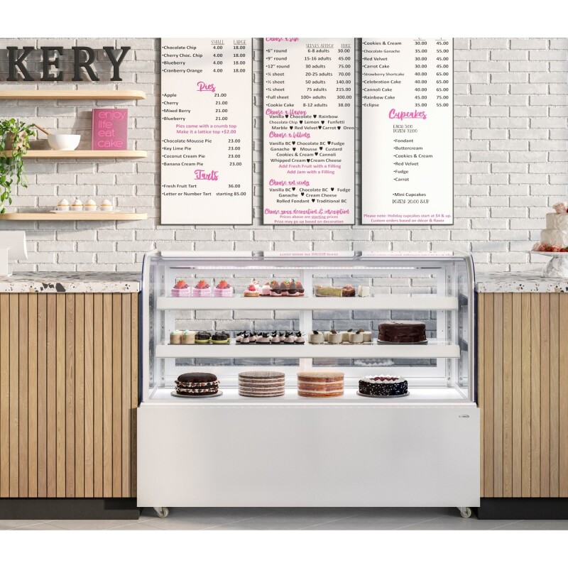 60 in. Refrigerated Bakery Display Case, 17.6 cu. ft. in White KMCDHF17CWH, product image 4 of 13