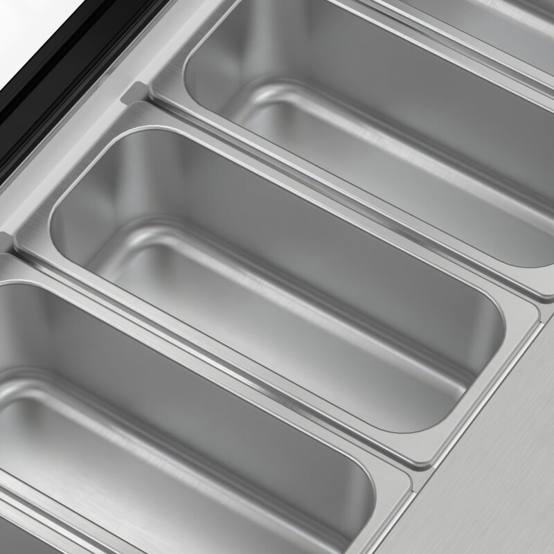 39 in. 5-Pan Countertop Ice Cream Display Freezer with Glass Top in Stainless-Steel KMCGD5P, product image 7 of 13