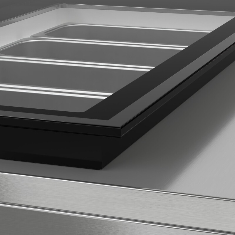 39 in. 5-Pan Countertop Ice Cream Display Freezer with Glass Top in Stainless-Steel KMCGD5P, product image 8 of 13