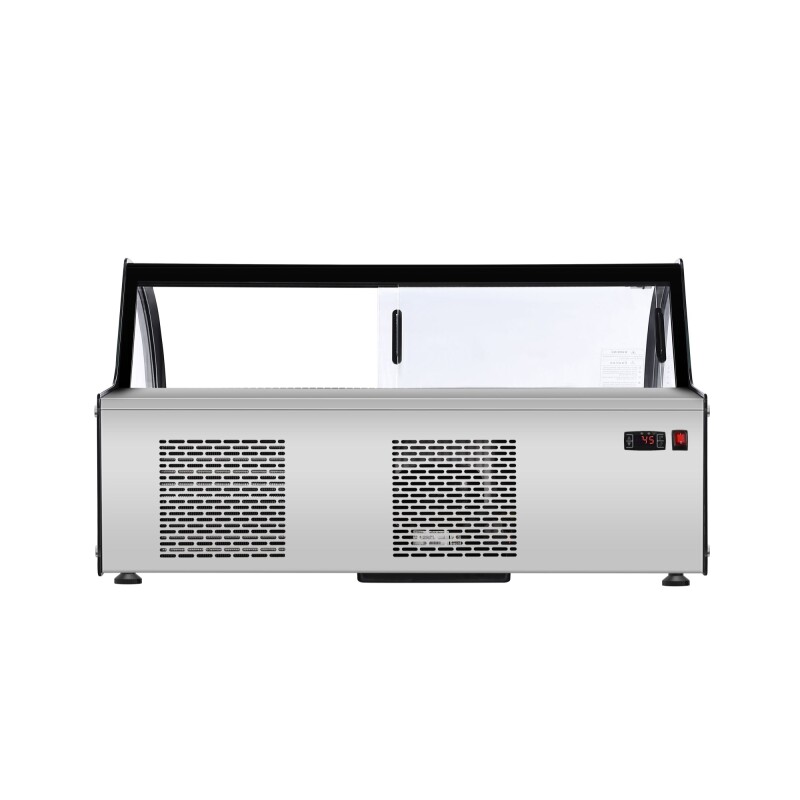 46 in. Countertop Gelato Display Case with 6 Pans and Built-in Glass Sneeze Guard in Stainless-Steel KMCGD6P