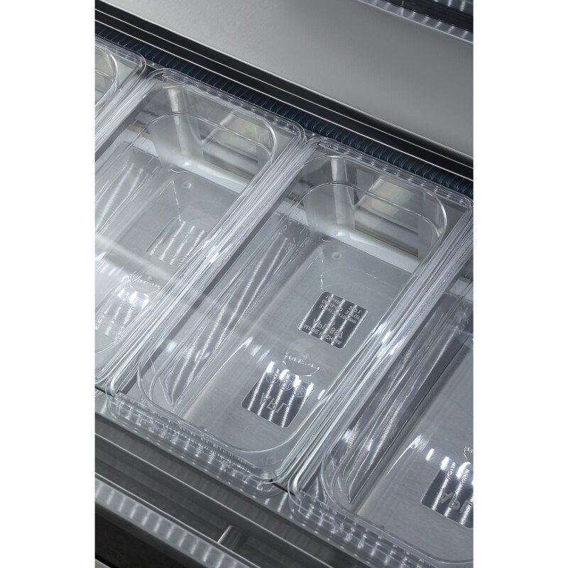 46 in. Countertop Gelato Display Case with 6 Pans and Built-in Glass Sneeze Guard in Stainless-Steel KMCGD6P