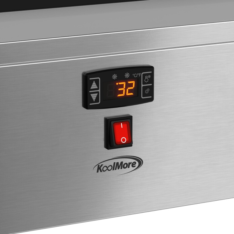 45 in. 6-Pan Countertop Ice Cream Display Freezer with Glass Top in Stainless-Steel KMCGD6P45, product image 8 of 13
