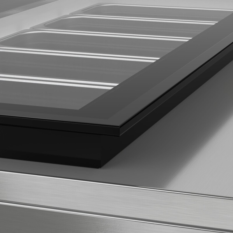 45 in. 6-Pan Countertop Ice Cream Display Freezer with Glass Top in Stainless-Steel KMCGD6P45, product image 10 of 13