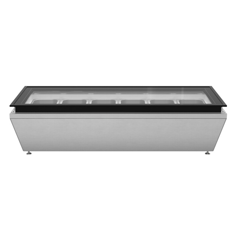 45 in. 6-Pan Countertop Ice Cream Display Freezer with Glass Top in Stainless-Steel KMCGD6P45, product image 13 of 13