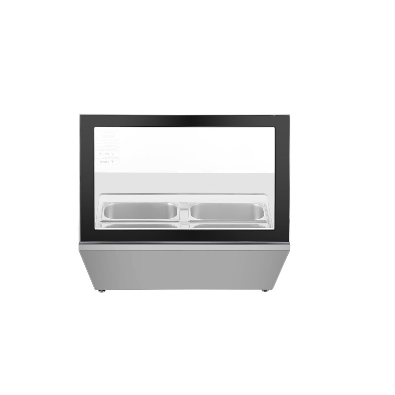 31 in. Countertop Ice Cream Display case with 4 Pans and Glass Sneeze Guard in Stainless-Steel KMCGD8HP